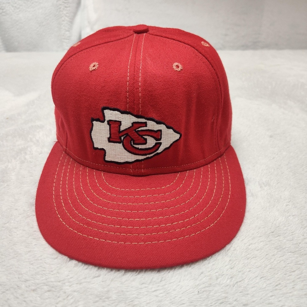 Kansas City Chiefs Hat Cap Fitted Men 7 1/4 Red NFL Football American Needle USA